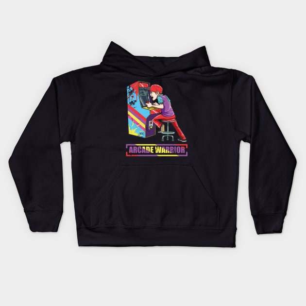 Arcade Game Machine Retro Gaming 80s Oldschool Gamer Kids Hoodie by melostore